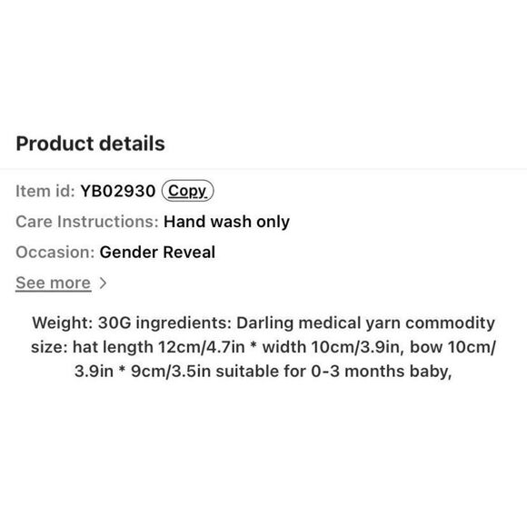 MiKoo New Newborn Bow and Rhinestone Jeweled Medallion Hospital Hat - Picture 3 of 4